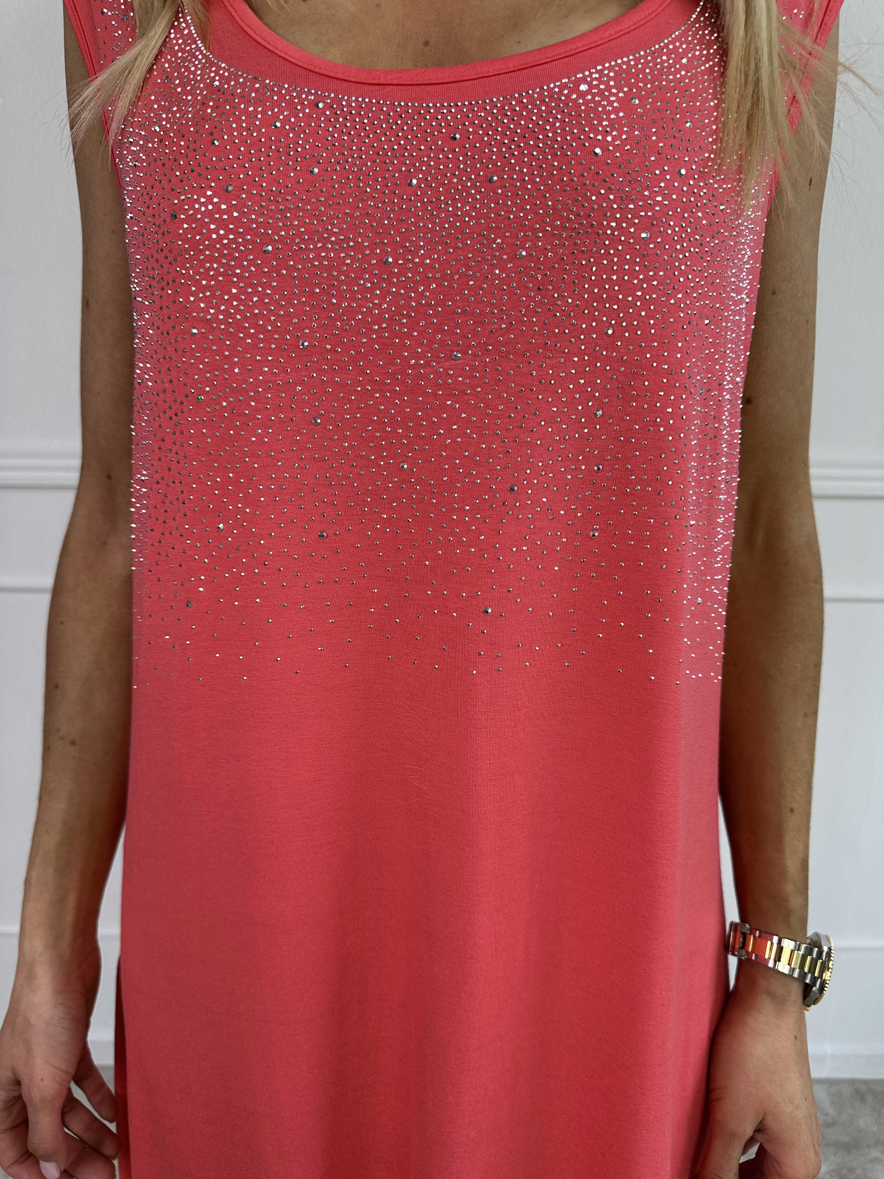 Eden - Lång mjuk klänning i viskos med strass